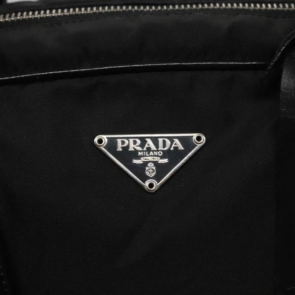 PRADA Shoulder Bag Nylon Leather Black Silver Auth 109083 - Picture 14 of 16